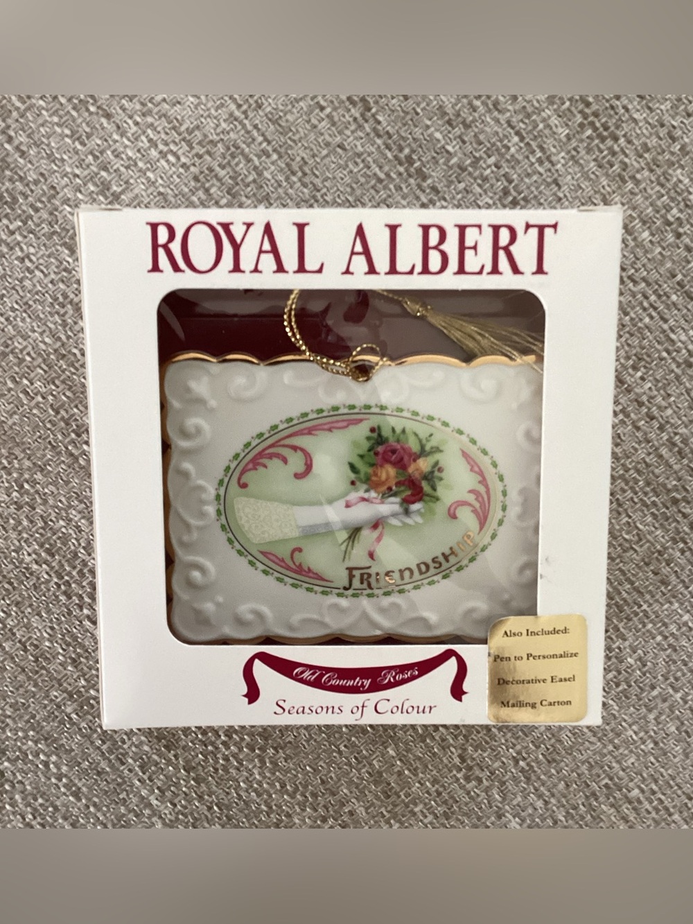 Vintage Royal Albert Seasons of Color Victorian Postcard Ornament Friendship
